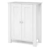 Costway 2 Door Cabinet Wood Floor Storage Organizer Adjustable