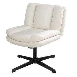ALFORDSON Armless Office Desk Chair Boucle White