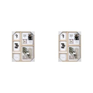 2PK Unigift Mode 8-Openings Collage Picture Frame Natural