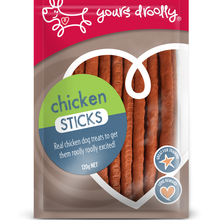 Yours Droolly Dog Treats - Chicken Sticks 120g (AG162)
