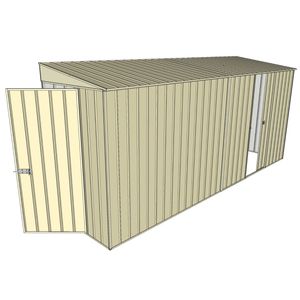 Build-A-Shed 1.2 x 4.5 x 2.0m Skillion Single Sliding Side Door Shed - Cream