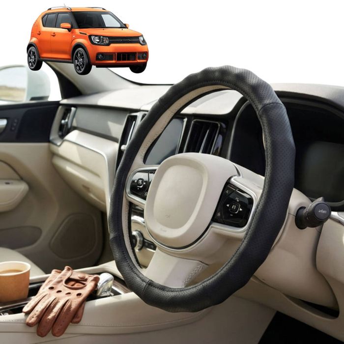 Australian Goose Steering Wheel Cover for Suzuki Ignis 2016 - Current (MF) Circle Black