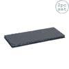 Argon Tableware 2x Slate Dinner Plates - 29 x 12cm Rectangle Natural Slate Rustic Raw Cut Serving Dish Cheese Board Savoury Mat