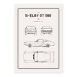 Classic Car Blueprint - Ford Shelby GT 500 A1 Poster Print