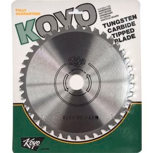 Koyo 216mm 40T Neg 30mm Bore Circular Saw Blade For Cutting Timber