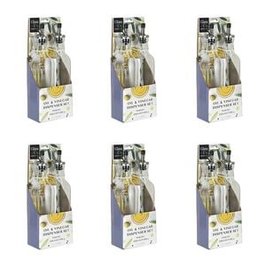 6x 2pc Glass & Co Oil and Vinegar Dispenser Set 300ml Silver/Clear