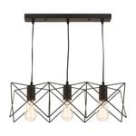 Mercator 240V 3 Light Matt Black Prism Vista Pendant Light