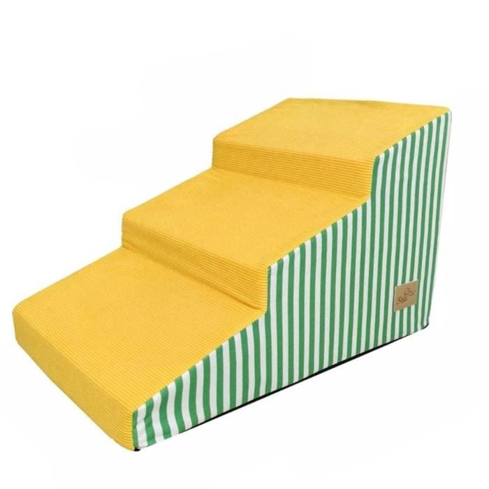 P&P Bright Yellow Dog Ramp Stairs With Foam Support For Small Senior Pets Easy Access