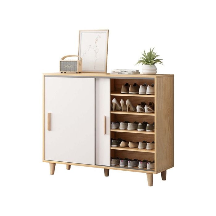 Foret 80cm Shoe Cabinet Shoe Rack Organiser Sideboard Hallway Storage Extra Depth
