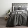 Cloud Linen Boronia Washed Cotton Waffle Comforter Set Charcoal King/Super King