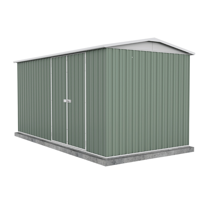Absco Sheds 4.48 x 2.26 x 2.3m Pale Eucalypt Highlander Double Door Garden Shed
