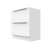 Stein 750 x 450 x 810mm White Select Floor Standing Silver Integrated Handle Vanity - Cabinet Only  