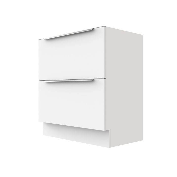 Stein 750 x 450 x 810mm White Select Floor Standing Silver Integrated Handle Vanity - Cabinet Only  