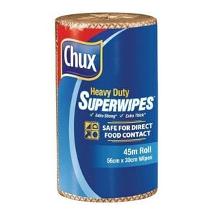 Chux Superwipes Heavy Duty Espresso 45m Roll 56x30cm Haccp Approved Food Safe Brown Cleaning Cloths