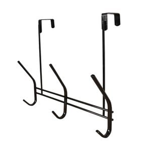 Adoored 3 Black Nickel Double Hook Over-The-Door Deco Hook Rack