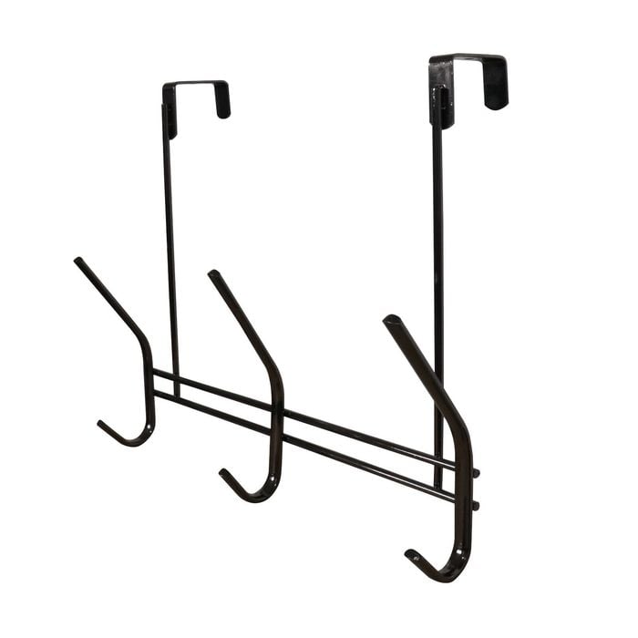 Adoored 3 Black Nickel Double Hook Over-The-Door Deco Hook Rack