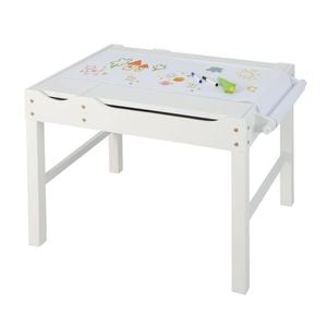 Costway Lego Play Center Wooden Activity Table White