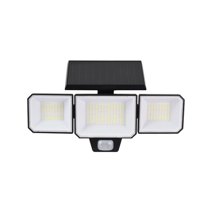 Luxzone 1200 Lumens 3 Head Adjustable Solar Motion Sensor LED Security Light