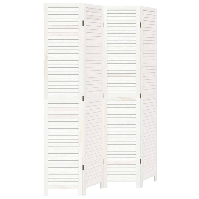 vidaXL Room Divider Privacy Screen Partition 4 Panels White Paulownia