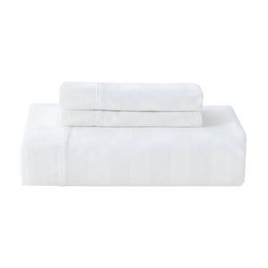Grosvenor House 500TC Hotel Stripe Quilt Duvet Cover Bed Set King White