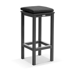 Avoca Outdoor Aluminium Bar Stool Charcoal & Denim Grey Cushions
