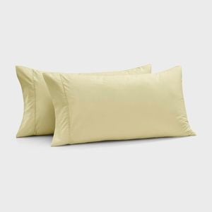 Dreamaker 400TC Premium Cotton Sateen King Pillowcase Citron Twin Pack