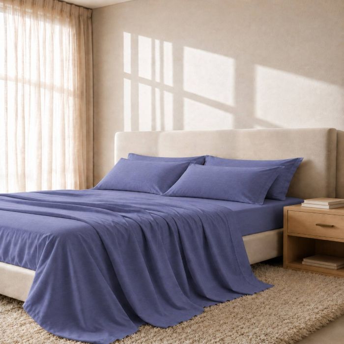 Royal Comfort 2000 Thread Count Bamboo Cooling Sheet Set Mid Blue King