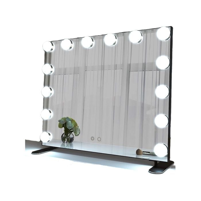 Lighted Makeup Mirror with 14 Dimmer Bulbs, Vanity Mirror with Lights, Large 60x50.7cm, Wall or Tabletop Mount