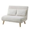 Oikiture 2 Seater Folding Sofa Bed Lounge Chair Recliner Boucle White