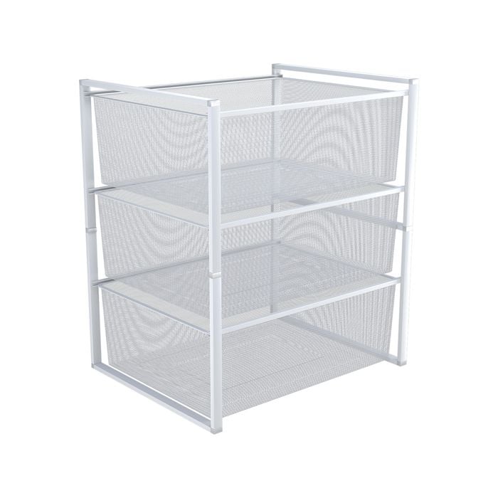 Flexi Storage Home Solutions White 3 Mesh Basket Frame Kit - White