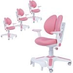 4x Ergonomic Children Kids Study Chairs Height Adjustable  Pink