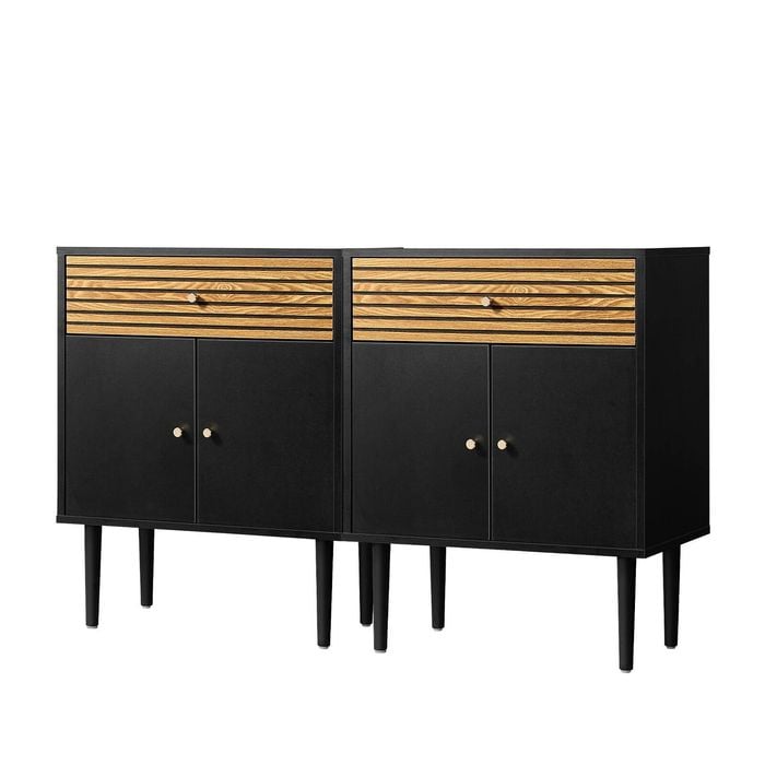 Oikiture 2x Sideboard Buffet Storage Cabinet