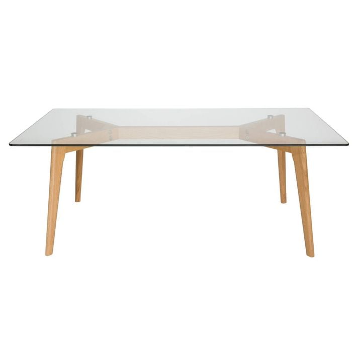 Sk Designer Living | Stad Rectangle Glass Coffee Table - Natural