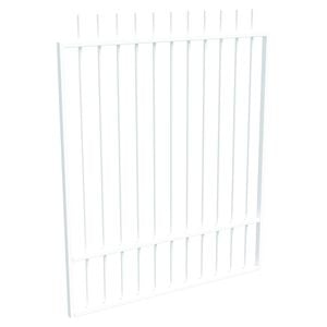 ProtectorAl 800 - 1200 x 1500mm Pearl White Aluminium Picket Top Pool Gate With Mid Rail