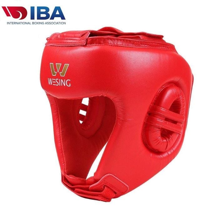 Wesing Iba Approved Leather  Head Guard[small Red]