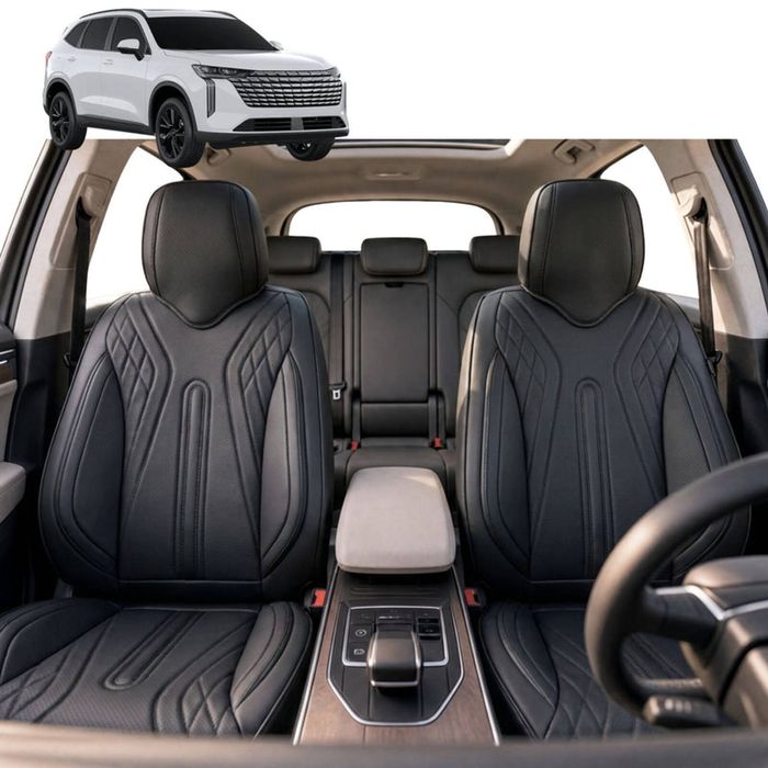Australian Goose Front Seat Covers for GWM Haval H6 2020 - Current (SUV) - PU Leather, Black (2pc)