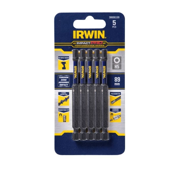 Irwin Impact Pro Performance 89mm Hex 5 - 5 Pack