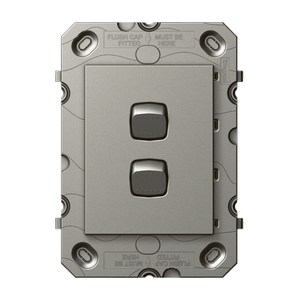 HPM ARTEOR 2 Gang Wall Switch - Grid Only - Magnesium