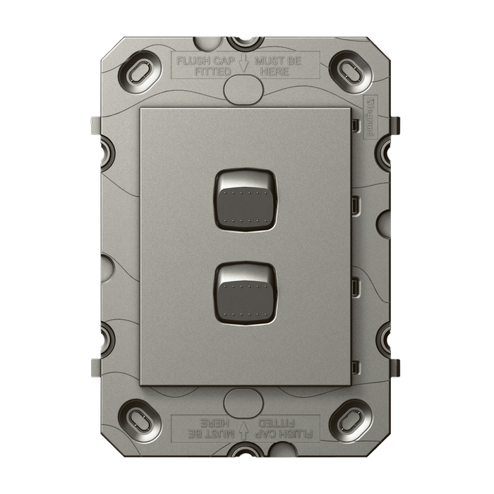 HPM ARTEOR 2 Gang Wall Switch - Grid Only - Magnesium