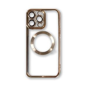 Magsafe Clear Plating Slim Magnetic Case Cover - For Apple iPhone 14 (Gold)