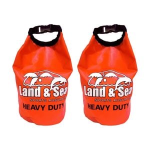 2pk Land & Sea Sports Australia Heavy Duty Dry Bag Roll-down Clip Seal Red 5l