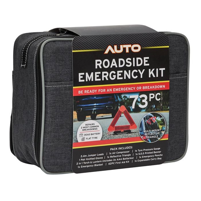 Auto 73 Piece Roadside Emergency Kit With Carry Bag