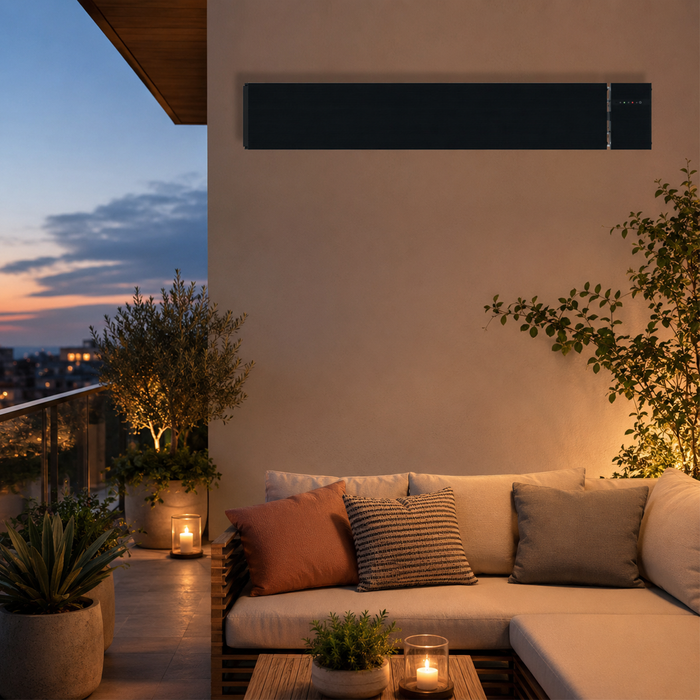 Arlec 2400W Black Smart Grid Connect Alfresco Strip Heater