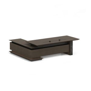 ZEUS 240cm Executive Office Desk  Right Return - Gold Coffee & Dark Grey