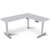 FORTIA Corner Standing Desk, 160x140cm, 72-118cm Sit, Electric Height Adjustable, White Desktop/Silver Frame