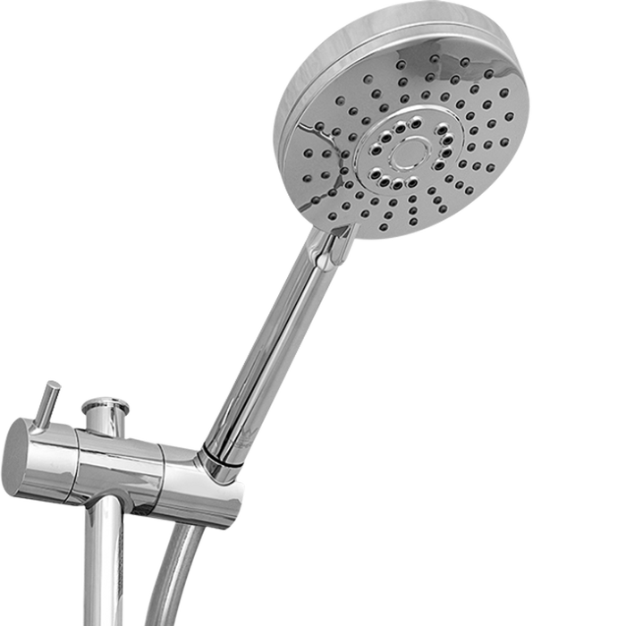 EZYFIX WELS 5 Star 6L/min Chrome 360° Rotational Air Infused Shower With Adjustable Height Rail