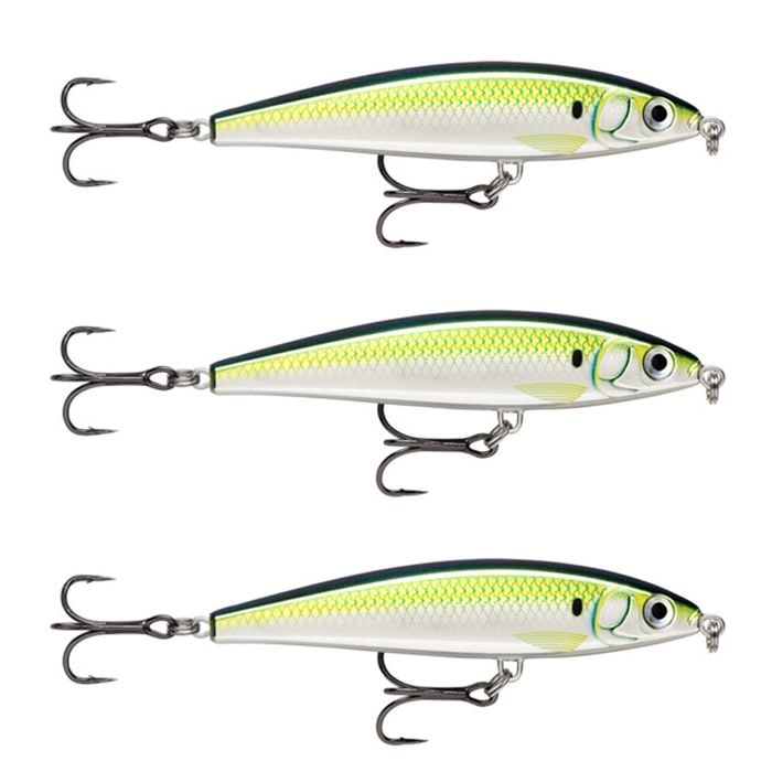 3x Rapala 10cm X Rap Magnum Prey Lipless Hard Body Fish Lures - Pilchard