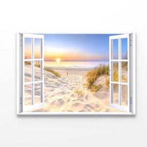 Sunset Beach With Window  Print 100% Australian Made 120 x 90cm  (Acrylic)