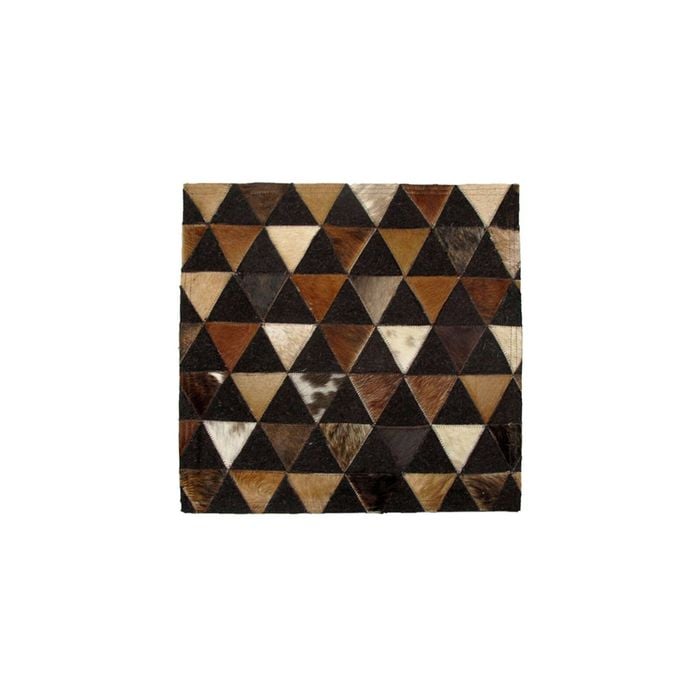 Multi-Purpose Animal Hide Triangle Patch Dark Brown with Woollen Fleece Reverse