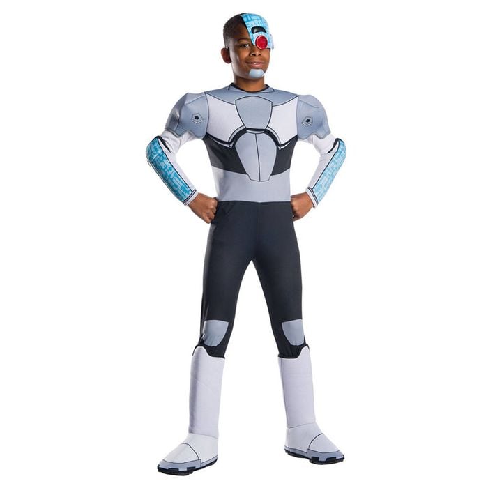 Dc Comics Teen Titans Cyborg Deluxe Boys Dress Up Costume Outfit Jumpsuit Size M
